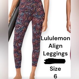Lululemon Align leggings multicolor black size 6